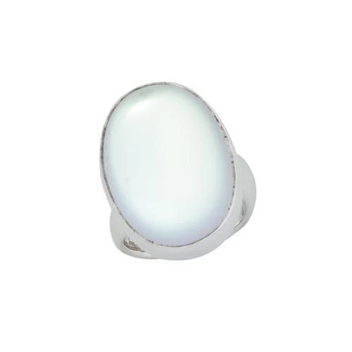 Sterling Silver Oval Luminite Adjustable Ring - Moonlit Glow