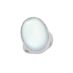 Sterling Silver Oval Luminite Adjustable Ring - Moonlit Glow