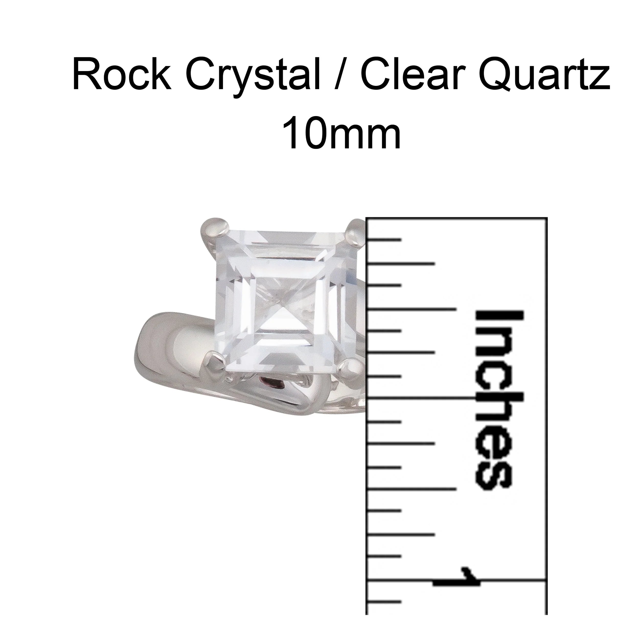 Sterling Silver Clear Quartz Prong Set Adjustable Ring
