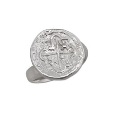Sterling Silver Replica Spanish Coin Adjustable Ring