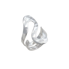 Sterling Silver Serpentine Hammered Adjustable Ring