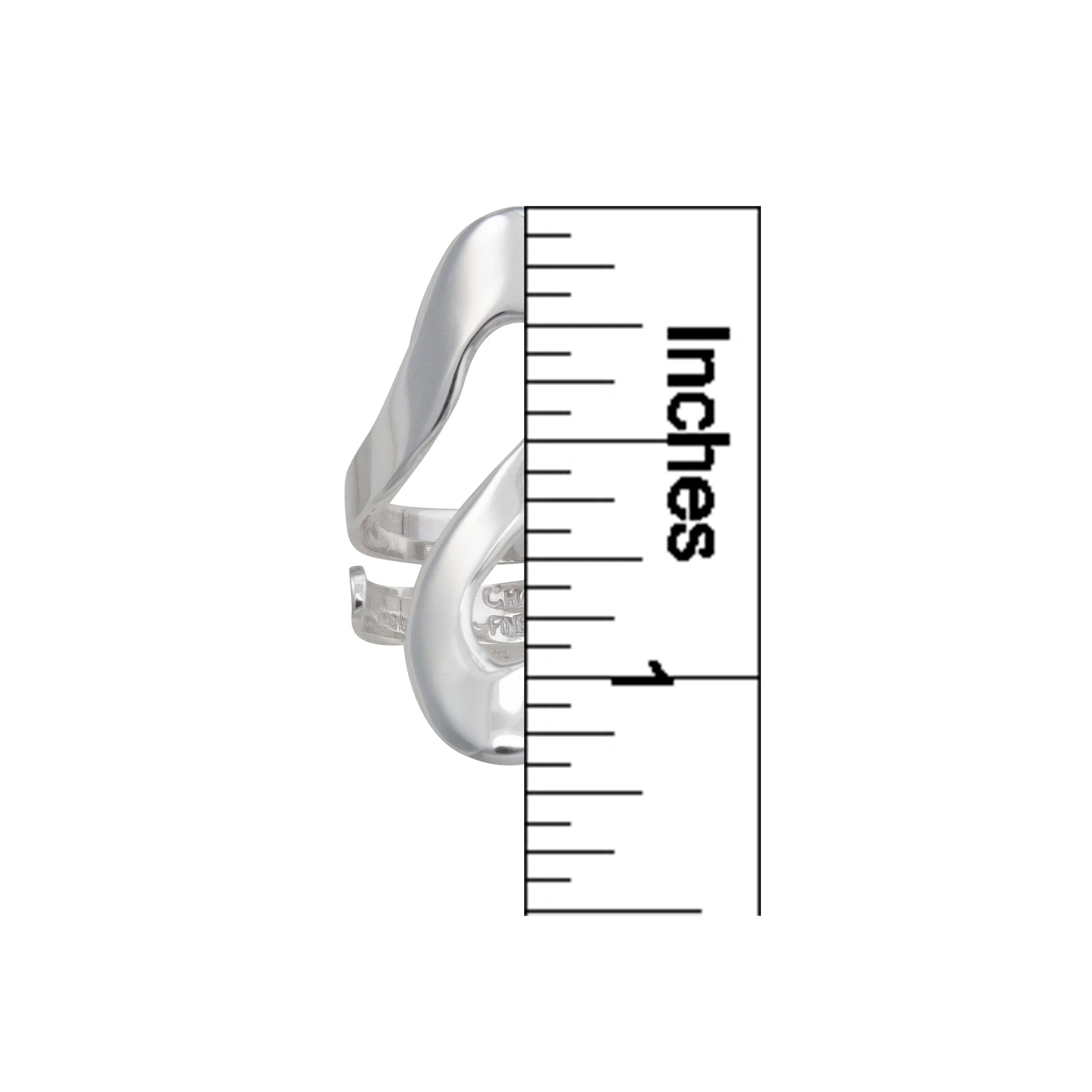 Sterling Silver Serpentine High Polish Adjustable Ring