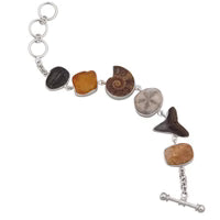 Sterling Silver Small Multi-Fossil Bracelet  - Earth’s Legacy