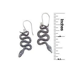 Sterling Silver Snake Drop Earrings