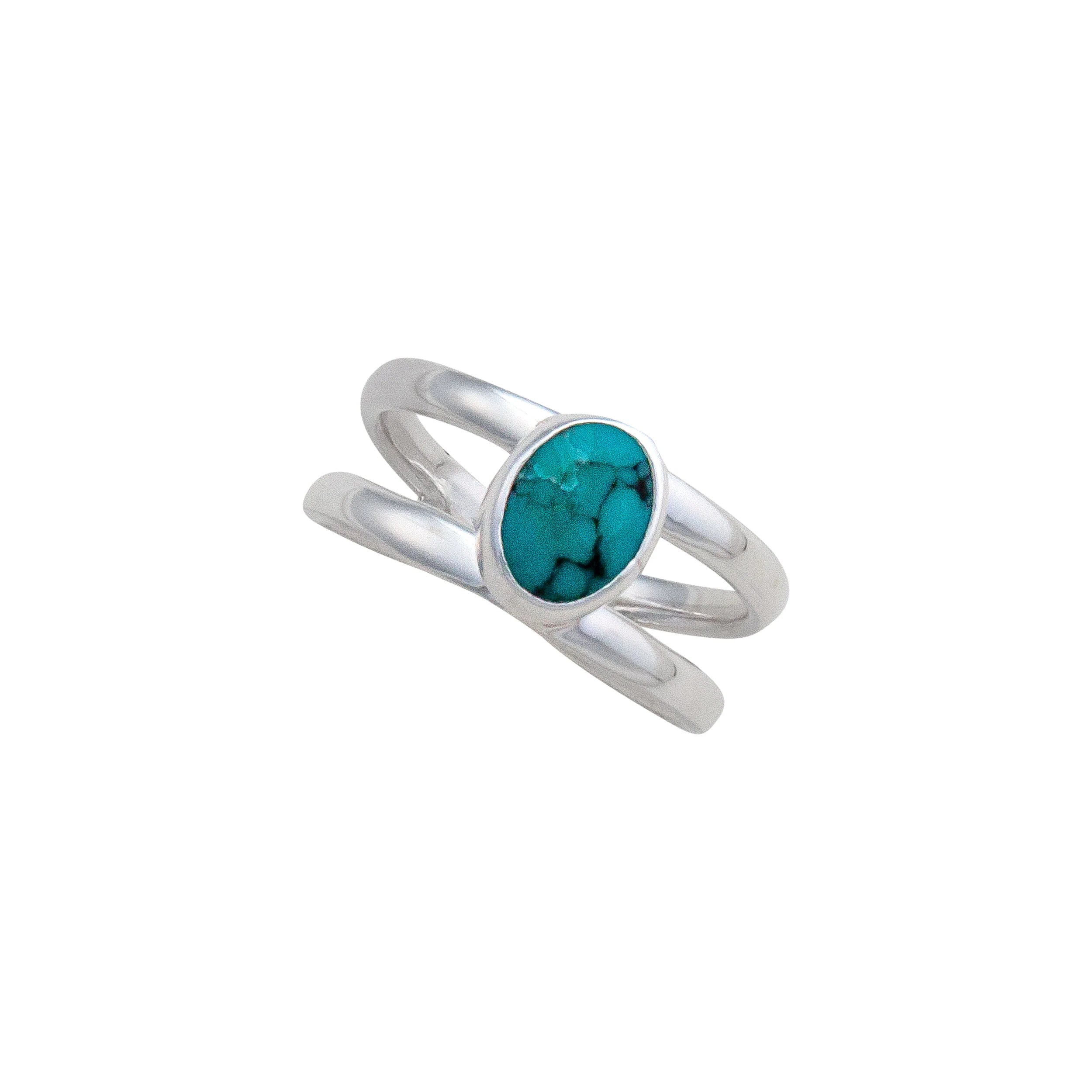 Sterling Silver Turquoise Adjustable Cuff Ring