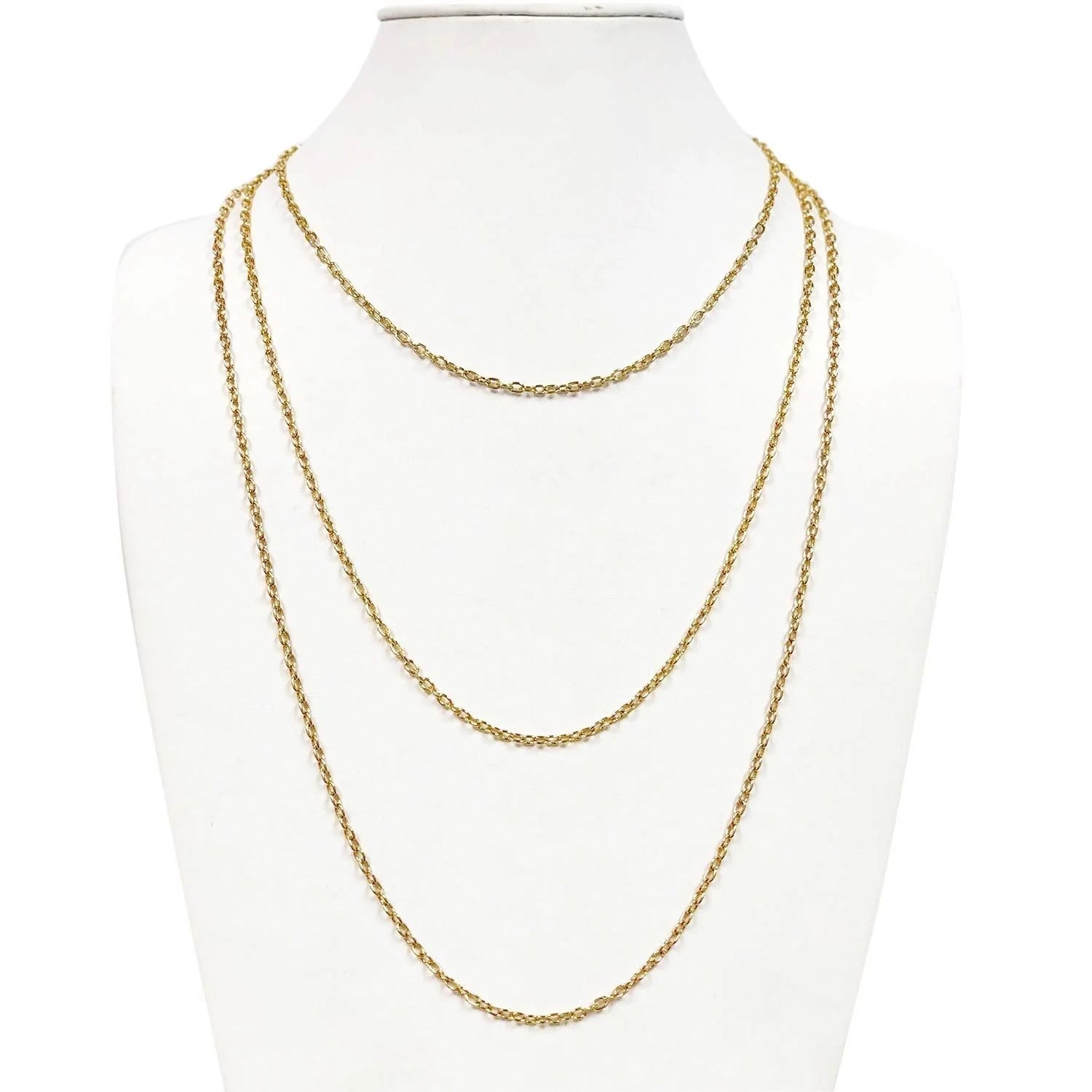 GOLD TONE 3MM BASE METAL CROSS CHAIN