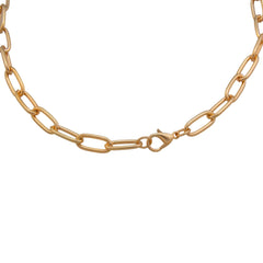 GOLD TONE BASE METAL PAPERCLIP CHAIN WITH LOBSTER CLAW CLASP