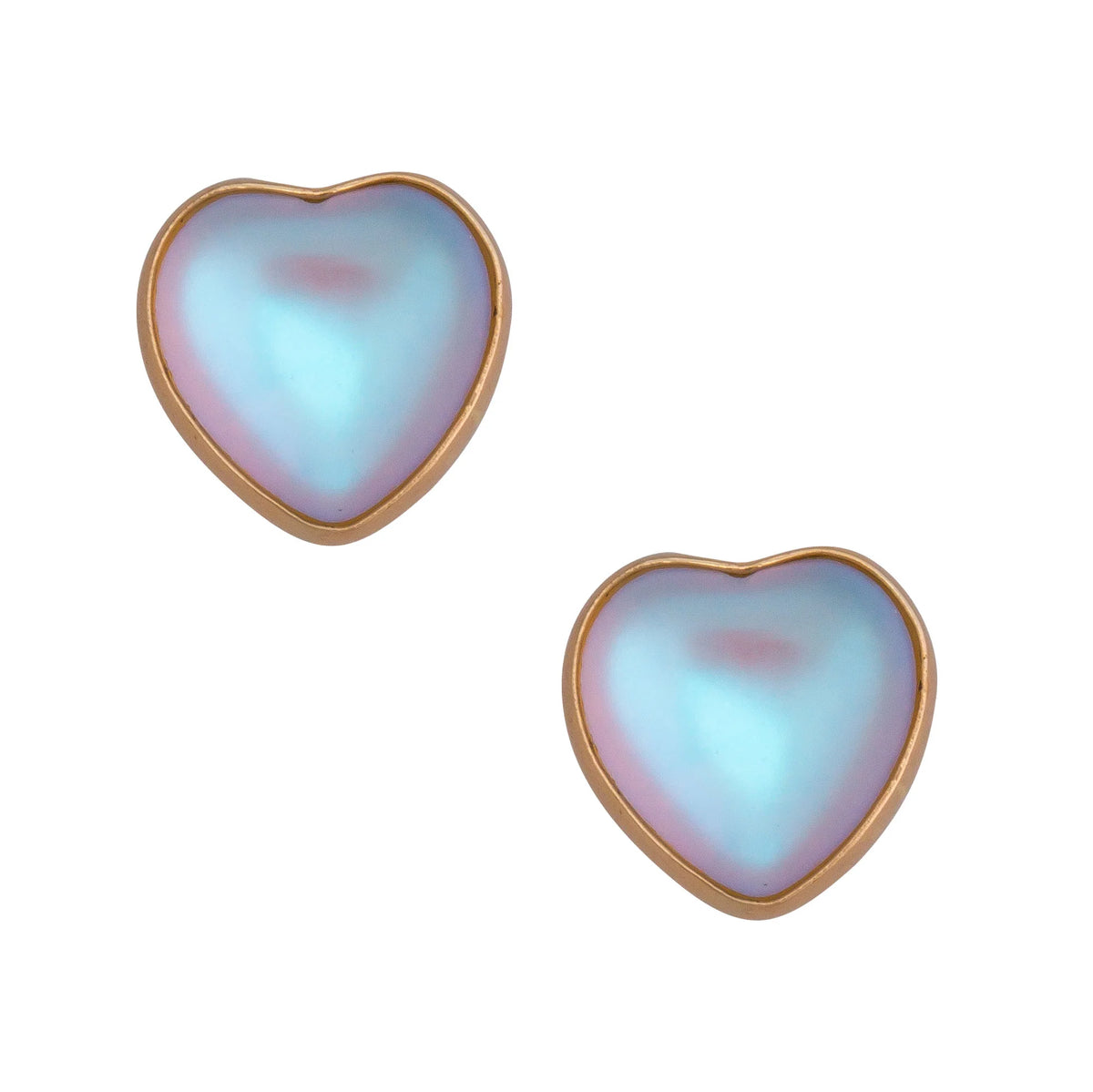 HEARTFELT ALCHEMIA LUMINITE HEART POST EARRINGS