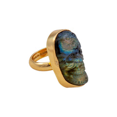 Alchemia Labradorite Sugar Skull Adjustable Ring