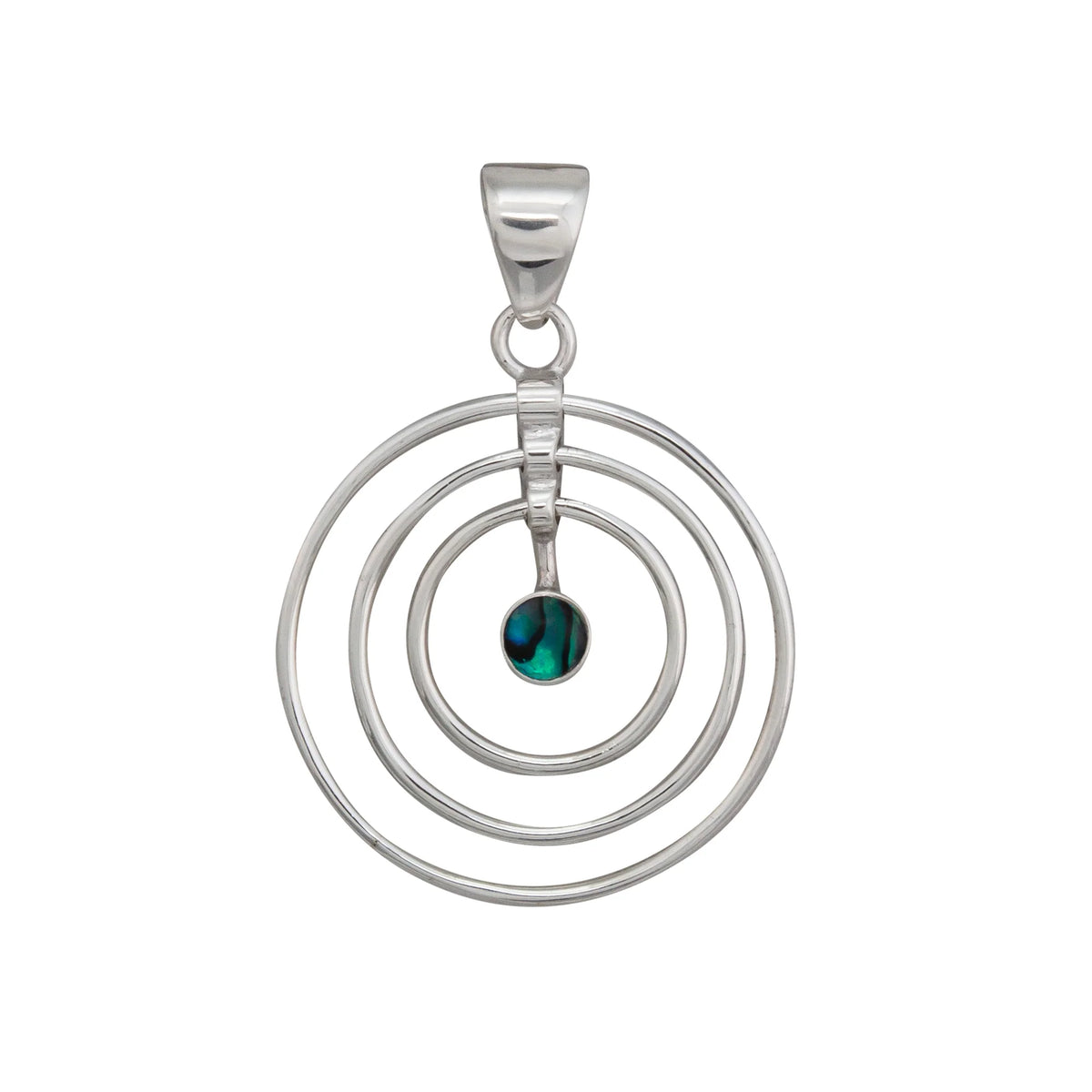 STERLING SILVER BLUE ABALONE INFINITY PENDANT