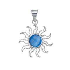 Sterling Silver Fiber Optic Sun Pendant