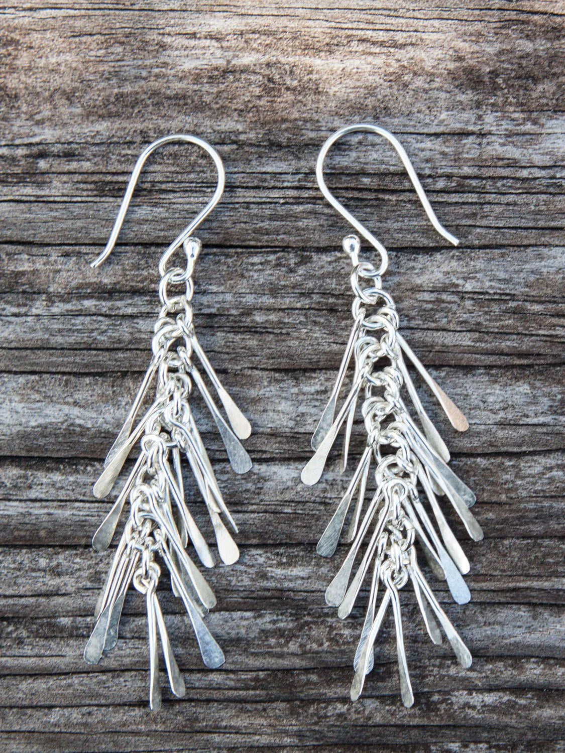 STERLING SILVER FRINGE DROP EARRINGS