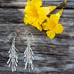 STERLING SILVER FRINGE DROP EARRINGS