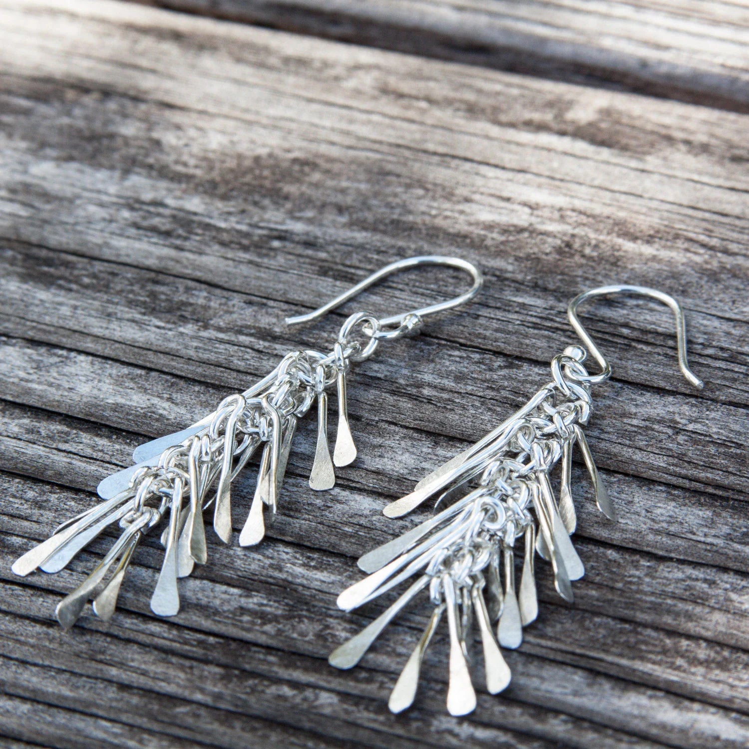 STERLING SILVER FRINGE DROP EARRINGS