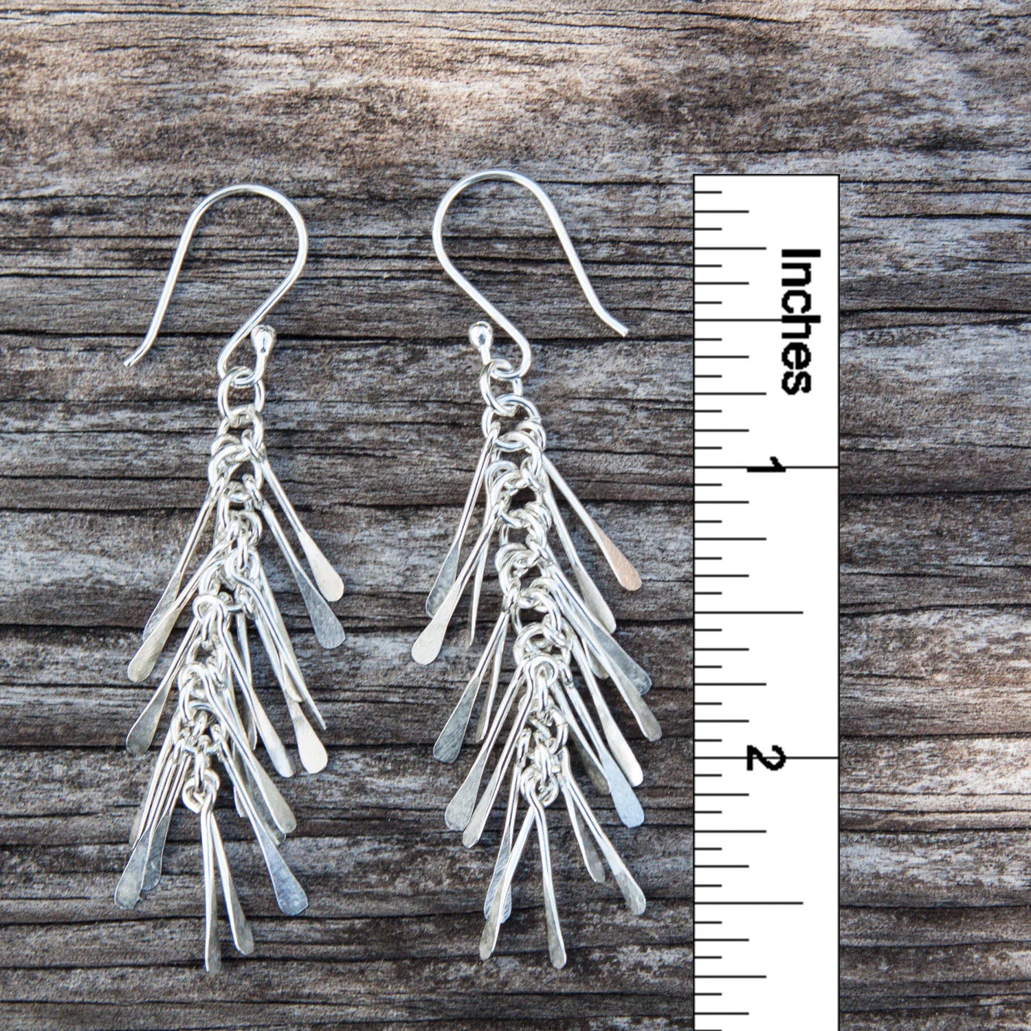 STERLING SILVER FRINGE DROP EARRINGS