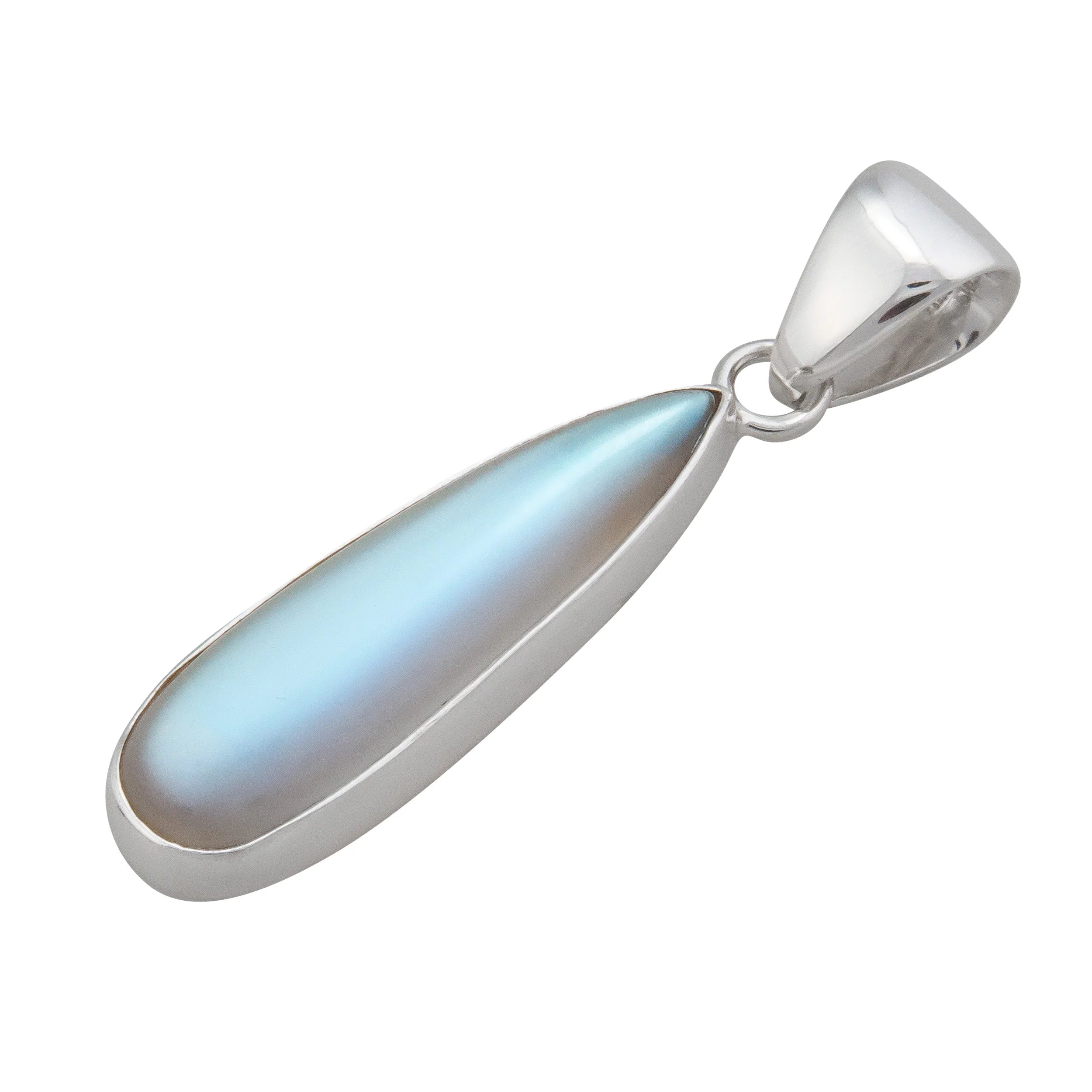 STERLING SILVER LUMINITE TEARDROP PENDANT