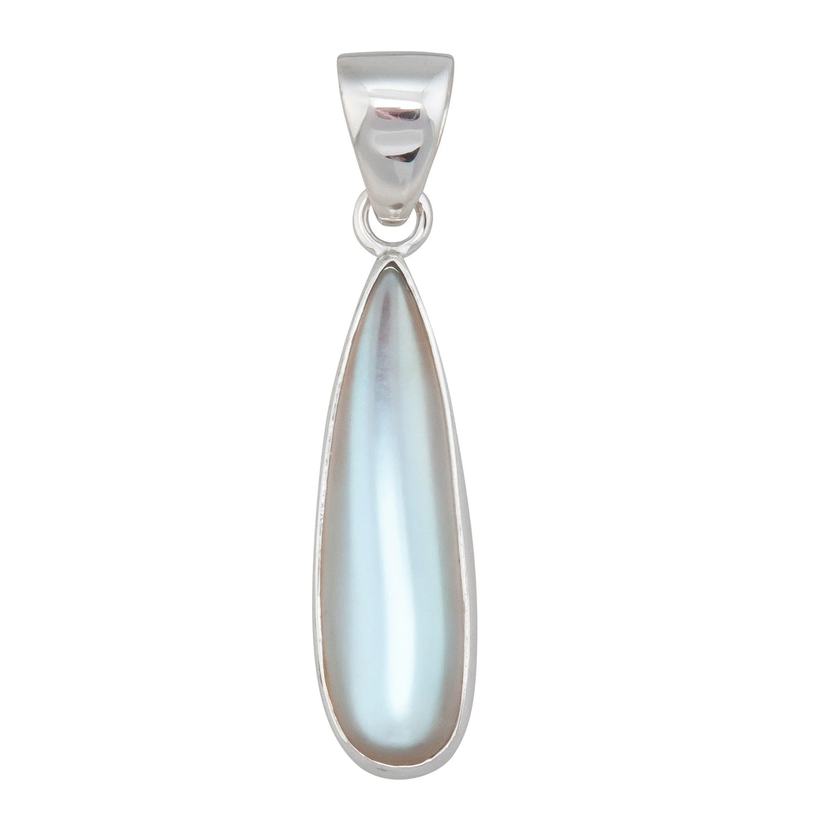 STERLING SILVER LUMINITE TEARDROP PENDANT