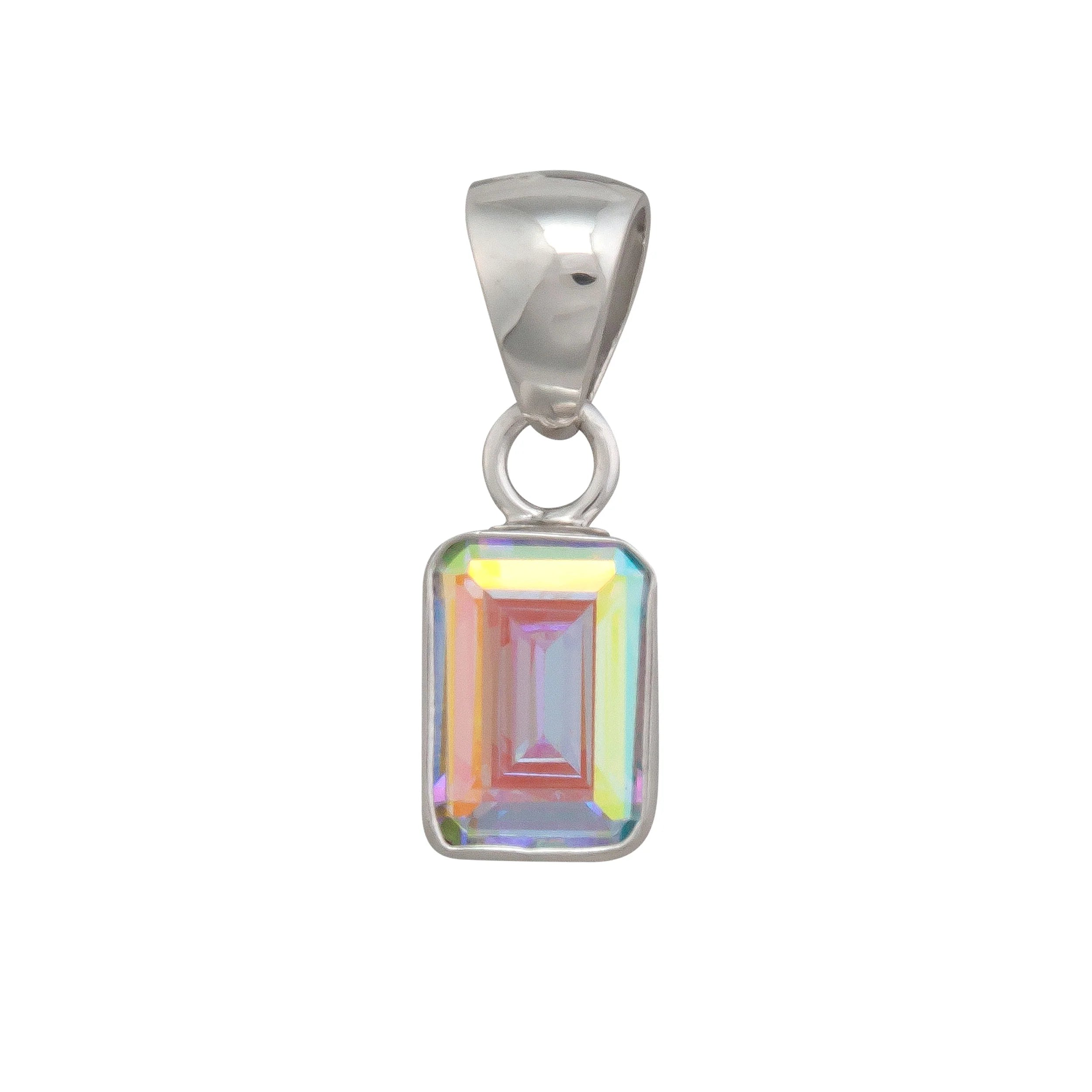 STERLING SILVER MERCURY MIST RECTANGLE PETITE PENDANT