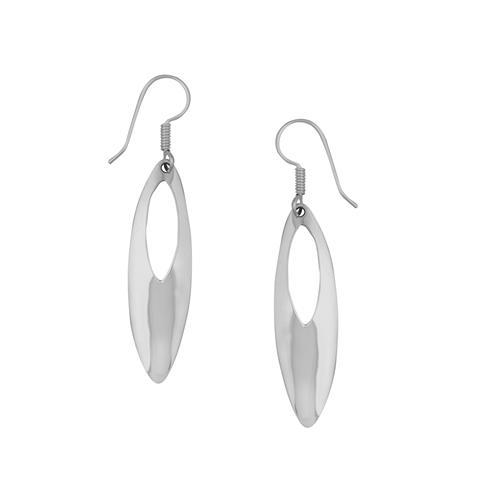 STERLING SILVER OVAL CUT DROP EARRINGS