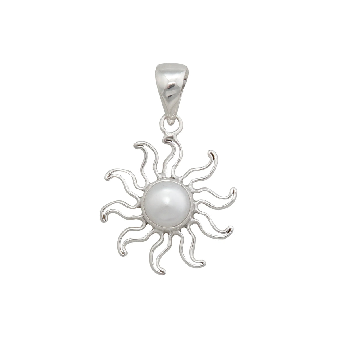 STERLING SILVER PEARL SUN PENDANT