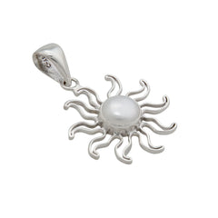 STERLING SILVER PEARL SUN PENDANT