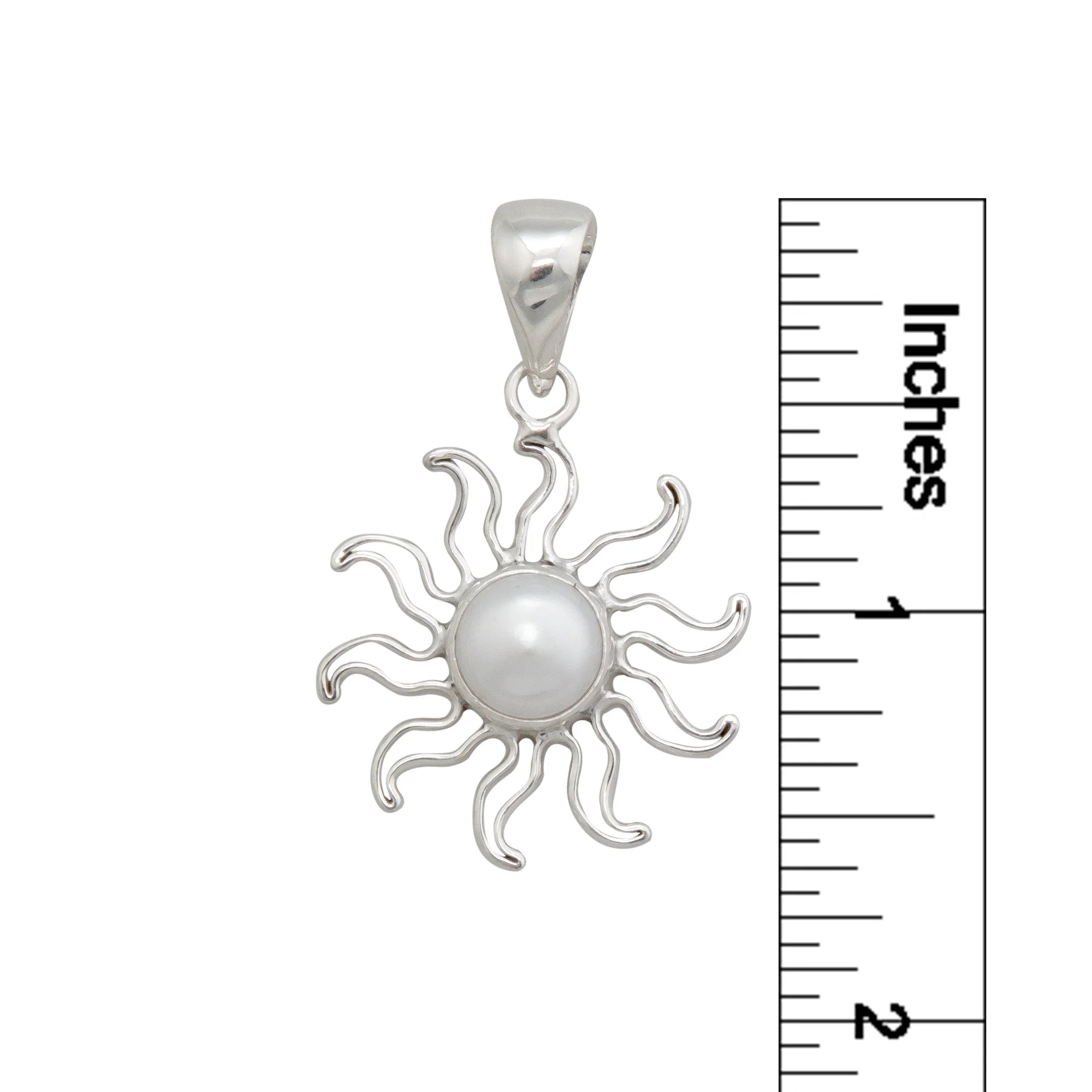 STERLING SILVER PEARL SUN PENDANT