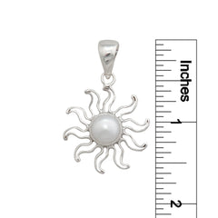 STERLING SILVER PEARL SUN PENDANT