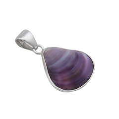 STERLING SILVER PURPLE CLAM SHELL PENDANT