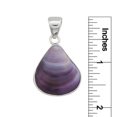 STERLING SILVER PURPLE CLAM SHELL PENDANT