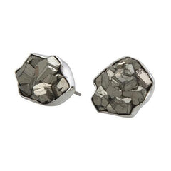 STERLING SILVER PYRITE POST EARRINGS