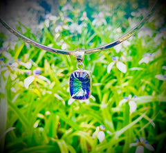 STERLING SILVER RECTANGLE MYSTIC QUARTZ PENDANT