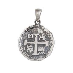 STERLING SILVER REPLICA TREASURE COIN PENDANT