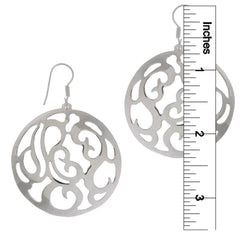 STERLING SILVER ROUND CUT-OUT EARRINGS