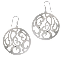 STERLING SILVER ROUND CUT-OUT EARRINGS