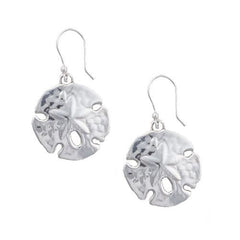 STERLING SILVER SAND DOLLAR DROP EARRINGS