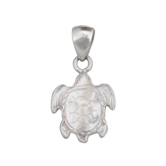 Sterling Silver Mother of Pearl Sea Turtle Pendant (Small)