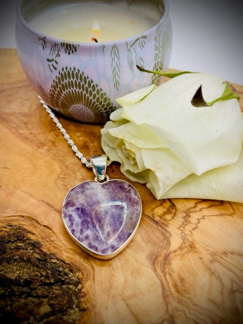 Sterling Silver Amethyst Heart Shape Pendant