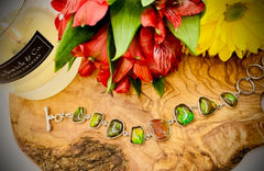 Sterling Silver Ammolite Fossil Bracelet