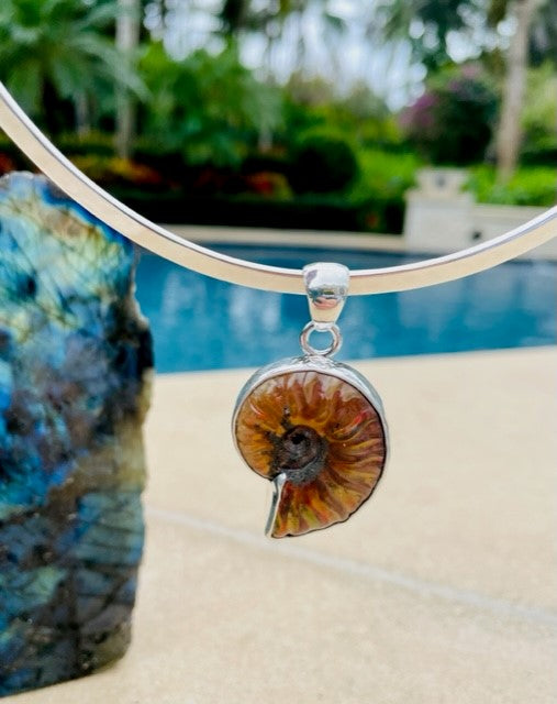 Sterling Silver Ammonite Pendant