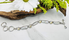 Mermaid’s Grace – Sterling Silver Biwa Pearl & Pearl Bracelet