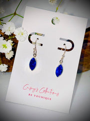 Sterling Silver Blue Opal Drop Earrings