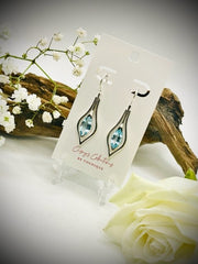 Sterling Silver Blue Topaz Designer Drop Earrings