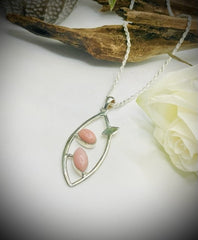 Sterling Silver Double Pink Opal Pendant