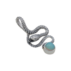 Sterling Silver Ethiopian Snake Pendant