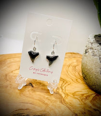 Sterling Silver Fossil Shark Teeth Drop Earrings