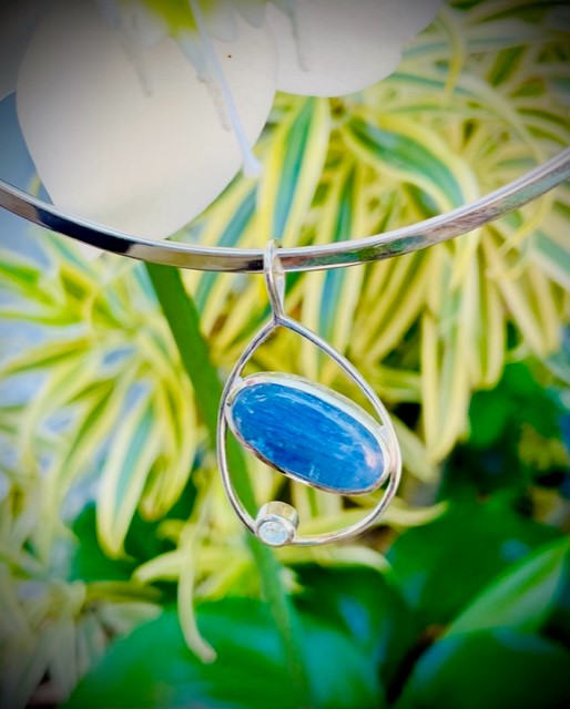 Sterling Silver Kyanite and Blue Topaz Pendant