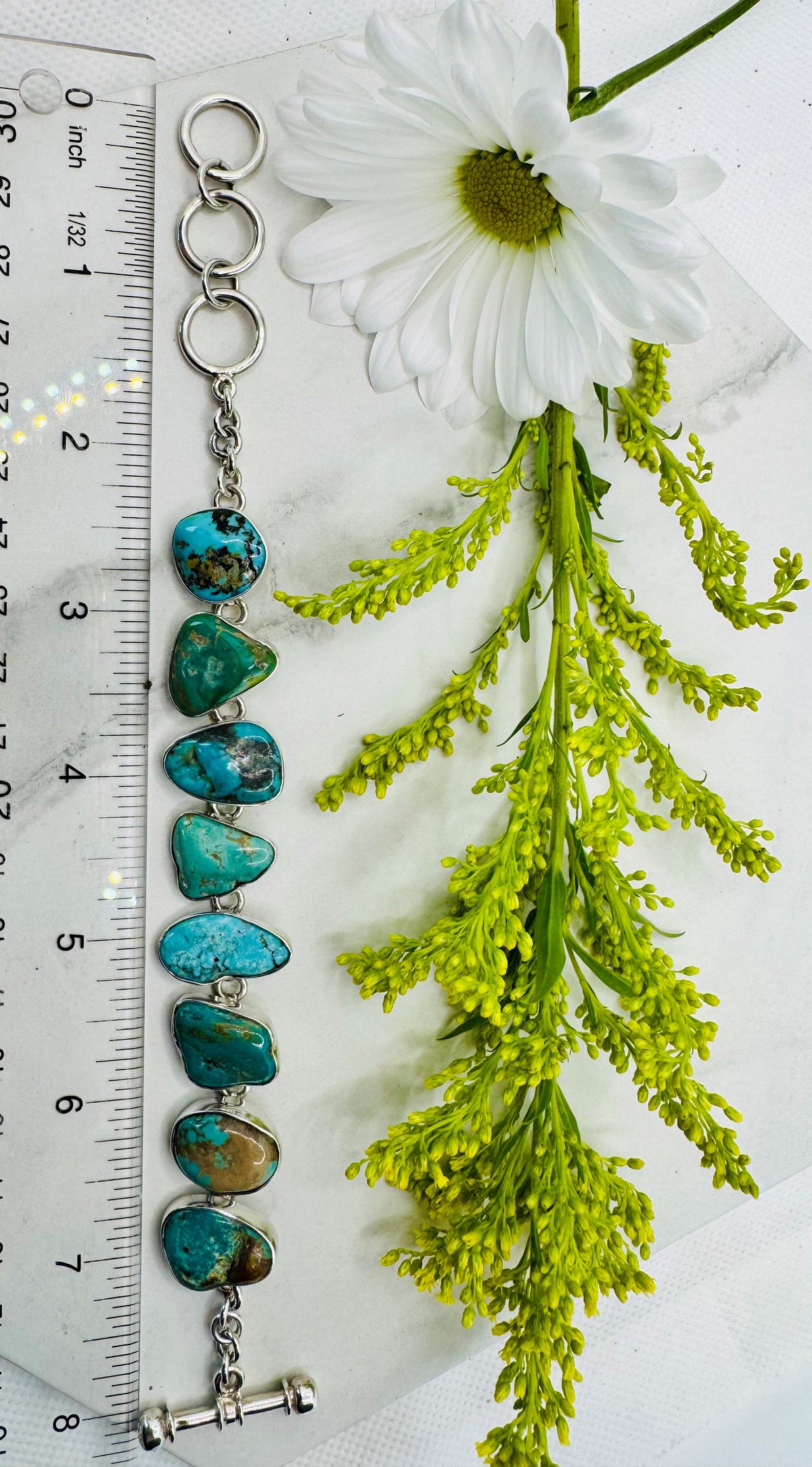 Adjustable Sterling Silver Multi Turquoise Bracelet- The Tranquil Link