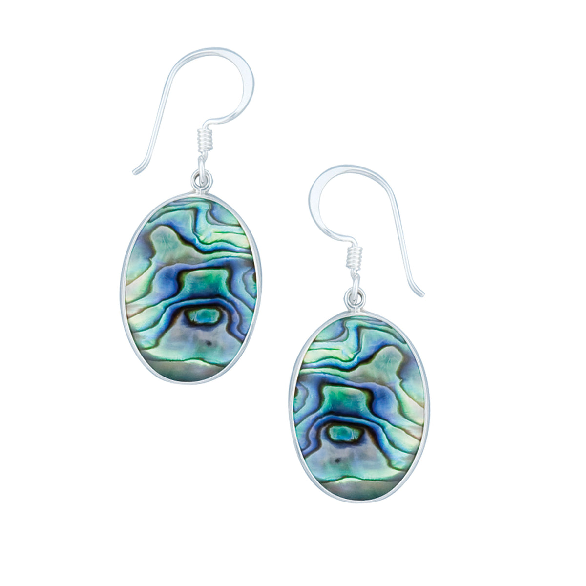 STERLING SILVER NATURAL ABALONE DROP EARRINGS