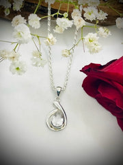 Sterling Silver Petite Crystal Pear Shaped Pendant