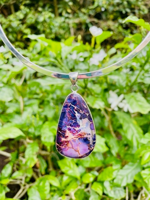 Sterling Silver Purple Jasper Pendant